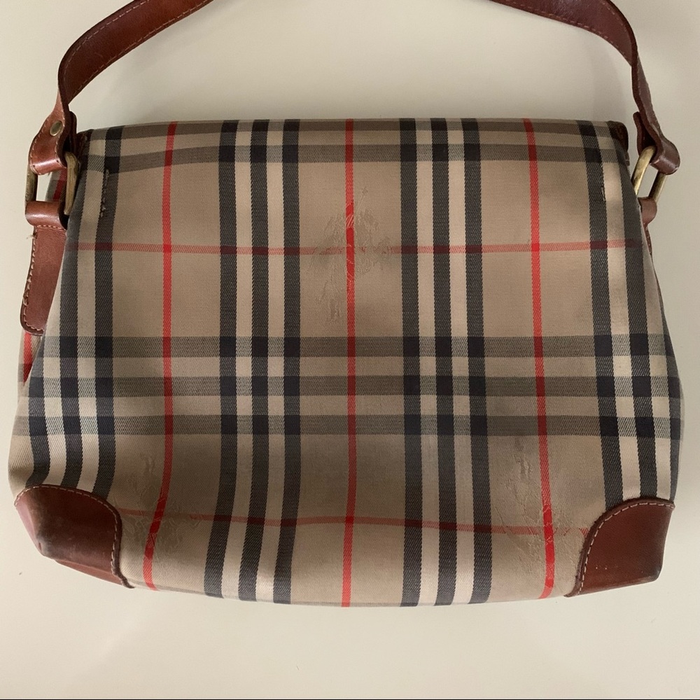 🚫SOLD•E🅱️🅰️Y🚫 Authentic Vintage Burberry Haymarket Check Crossbody Bag - Picture 4 of 13